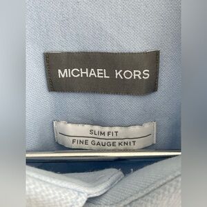 Michael Kors Slim Fit Fine Gauge Knit Long Sleeve Button Down Shirt Mens XL